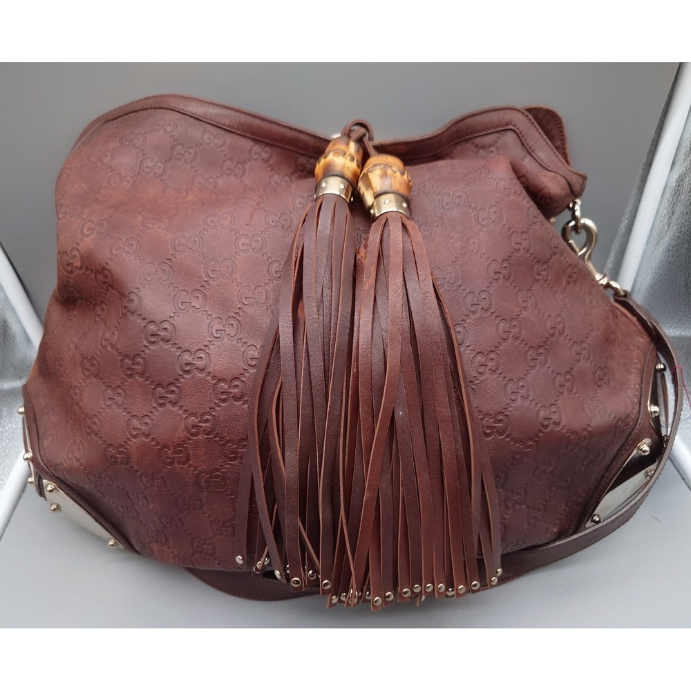 Gucci Guccissima Indy Bamboo Tassel Hobo Bag Large [GNH014591]
